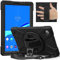 Gerutek Funda Anticaída Lenovo Tab M10 FHD Plus 2.ª Gen 2020 10.3/Tab K10, TB-X606F/X606X/X6C6F, Carcasa Rugosa con Soporte Giratorio, Correa de Mano/Hombro, Funda para Lenovo Tab M10 Plus 2.ª, Negro