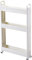 LINONI 3/5-Tier Schmales Regal,Handwagen mit Rädern, Küchenwagen Rollwagen, Mobiler Lagerregal Organizer für Küche Büro, Kunststoff, Weiß, Widh10cm, 3 Tier