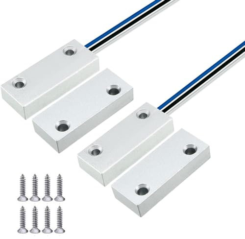 GUUZI 3 Fili per N.O./N.C. Applicazioni di Allarme per Interruttori Reed Magnetici con Contatto per Porta Scorrevole MC-52