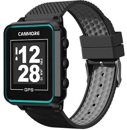 CANMORE TW353 Golf GPS Watch for Men and Women, High Contrast LCD Display, Free Update Over 41,000 Preloaded Courses Worldwide, Lightweight Essential Golf Accessory for Golfers, Black/Turquoise