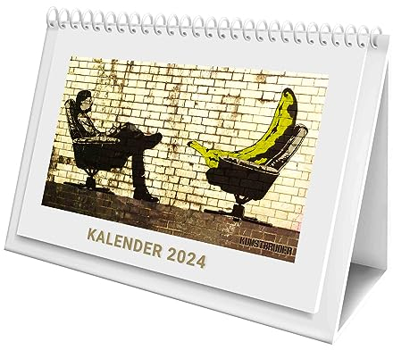 Tischkalender Banksy 2025 A5, Monatstischkalender 2025 zum Aufstellen von street art Bildern - Table calender Banksys Graffiti Wohnzimmerkalender Bürokalender (Streetart)