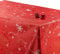 KP HOME Abwischbare PVC Tischdecke Rechteckig 300 x 140 cm, Wasserdichtes Wachstuch, Esstischdecke, Pflegeleicht für Innen/Außenbereich, Rote Weihnachtstischdecke mit Schneeflocken, Goldenen Sternen