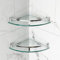 WAKLOND Bathroom Shelves, Glass Shelf Wall Mounted Glass Corner Shower Shelf with 304 Stainless Steel Rail Glass Shelf for Bathroom (2 Packs)