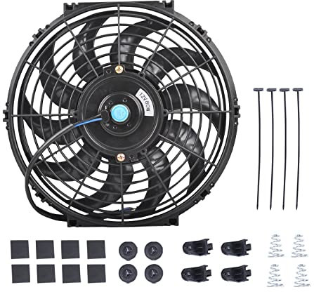 BATONECO 12 Electric Radiator Cooling Fan Mounting Kit, 12V Cooling Radiator Fan with 80W 800 CFM Slim High Performance Universal (Black)