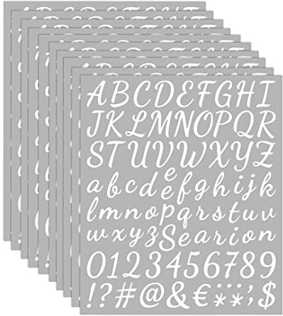 Zayookey 10 Blätter Selbstklebendes Vinyl Buchstaben Zahlen Set Briefkasten Alphabet Nummern Aufkleber Letter Number Stickers für Schilder, Postfach, DIY Scrapbooking (Weiß, 1 Zoll)