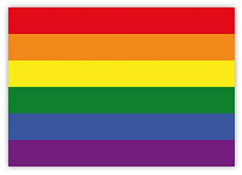 10 Stück - Aufkleber Regenbogen-Fahne - LGBTQ - 74 x 52 mm