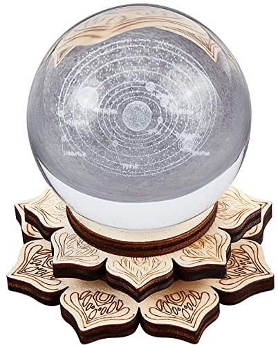 GORGECRAFT 3 Mandala-Kristallkugel-Ausstellungsständer Holz-Kristallkugel Gitterbrett Holzgestell Basishalter Wanddekoration Meditation Chakra Kunst Yoga Spirituelle Geschenke Hexerei-Altar Ritual