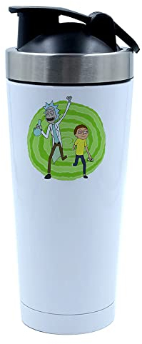 Giftme 500ml Aluminium Shaker Bottle for Supplement Shakes - Easy Clean, Durable Cup theme Cartoon character, Birthday, Christmas, Secret Santa. (White)