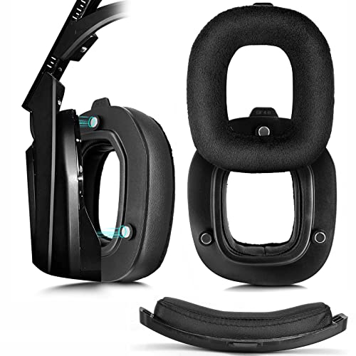 XBERSTAR Ersatz-Ohrpolster, kompatibel mit Logitech Astro Gaming A 50 Gen4 Kopfhörern (Leder- und Flanell-Ohrpolster + Leder-Stirnband)