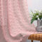 KOUFALL Durchscheinende Vorhänge, Schleife, mit Blumen, Pompons, Boho, Spitze, kokett, für Himmelbett, Schlafzimmer, Schrank, 2 Paneele, 213 cm lang, Hellrosa/blass malvenfarben
