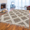 Teppich-Traum Moderner Hochflor Wohnzimmerteppich • legeres 3D Orient Rautenmuster in Creme beige, 240x340 cm