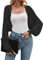 Famulily Summer Hollow Cardigans for Women Lightweight Drop Sunproof Tops Ladies Long Sleeve Beach Cover ups Black S