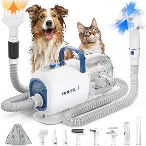 oneisall Cortapelos Perros con aspiradora de pelo (Azul oscuro)