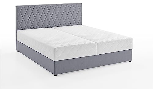 ATLANTIC home collection Stauraumbett Benita, mit Taschenfederkern 180 x 200 cm Hellgrau