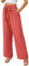 Actcat Damen Hose mit weitem Bein, leicht und elegant, elastischer Bund, Sommerhose mit Taschen, für legere Arbeit geeignet Strandhosen Damen leicht Stoffhose Damen,Orange Rot,M