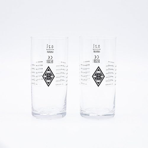 Borussia Mönchengladbach Softdrinkglas VFL 2er-Set, 0,2l Glas, Rund, Tumbler, Trinkglas-Set, 26174728031, 26174660031, 0.2l