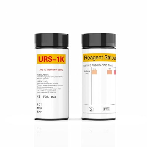 Urin Ketose Teststreifen URS-1K, 100 Streifen Keton Teststreifen Home Ketosis Tests Analyse Professionelle schnelle Tests