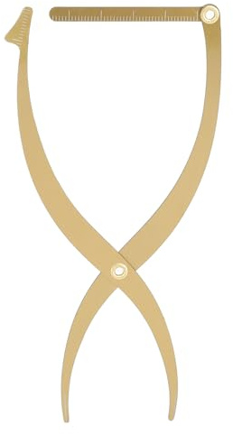 Righello per Stencil per Sopracciglia, Righello per Trucco per Sopracciglia in Acciaio Inossidabile, Strumento di Misurazione Calibro per Sopracciglia per Microblading (GOLD)