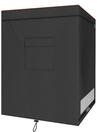 Chest Freezer Cover, Waterproof 420D Oxford Protective Outdoor Indoor Refrigerator Dust Cover with Zipper Fits 5.0 Cubic Feet Deep Freezer 28L x 23W x 34H (Only Cover)
