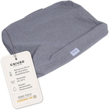 Caruso Wechselbezug L wasserabweisend für Hundebett, waschbar, hygienisch, Abnehmbarer Bezug, für Grosse, mittelgroße und kleine Hunde, ergonomisch, edel und für Allergiker, grau