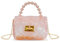 Weishuo Mädchen Umhängetasche Transparente Gesteppte Taschen mit Perlengriff Kleine Geldbörse Brieftasche Kinder Handtasche für Mädchen Kleinkinder Teens - Rosa
