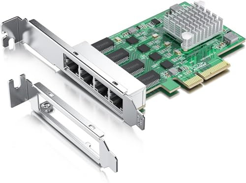 H!Fiber.com 2.5G Ethernet Netzwerk-Karte, 4 Ports RJ45 NIC,2.5GbE CNA,mit Realtek RTL8125 Chip,Unterstützung Windows Server/Linux/VMware (Nicht Unterstützung X11, MAC)