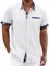 Hawaiian Shirts for Men - Casual Short Sleeve Linen Beach Shirt - White L