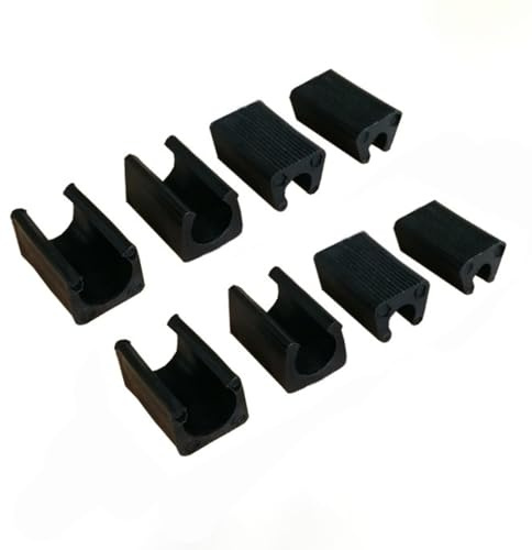 Wambere Lot de 8 capuchons de protection pour pieds de chaise en forme de U - Protection de sol - Type ouvert - Forme de tube rond - Fond antidérapant - Bouchons en plastique - Pour pieds de chaise