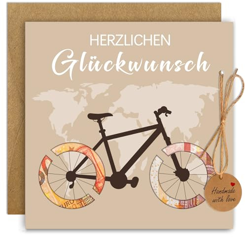 BOYATONG Geldgeschenke Geburtstag Fahrrad, Geldgeschenk Fahrrad Verpackung mit Umschlägen, Geschenke für Radfahrer, Fahrrad Deko Wunscherfüller, Geschenke Geldgeschenk für Freunde, Familie
