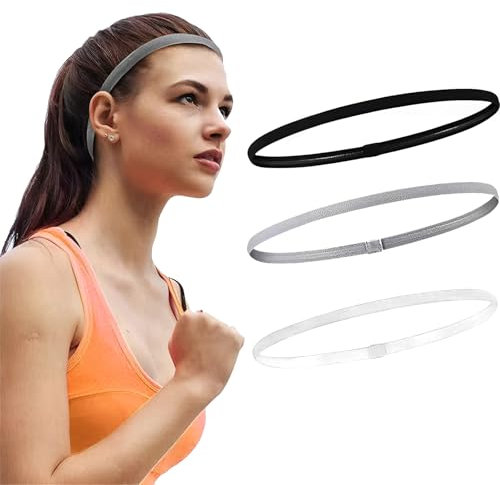 3 Stück Haarband,Stirnband Damen Sport,Haargummi Herren,Haarband Sport Kinder,Elastisches Haarband rutschfeste Stirnbänder