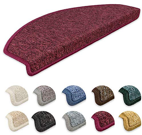 Rutschfeste, haustierfreundliche rote Teppich-Stufenmatten Set mit 10 Stück, 65 x 24 x 69 cm, Holztreppe, Teppichmatten für Kindersicherheit