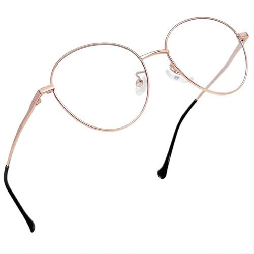 Joopin Elegante Blaufilterbrille Damen Brille Herren und Blaulichtfilter Gaming Brillen Computerbrille mit Metallrahmen for PC and TV(Roségold)
