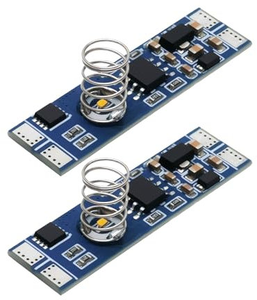 ECSiNG 2pcs 12-24V 4A LED Aluminum Strip Light Gradually Turns On Dimming Touch Sensing Switch Module 36x10mm Straight Tube Spring for Aluminum Profiles