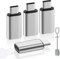 MoKo Lightning auf USB C Adapter 4 Stück, Adapter Lightning auf USB C mit Laden Datenübertragung für iPhone 16/15 Pro Max Plus, iPad, Galaxy S24/S23, mit Anti-Lost Loop, Nicht für Audio/OTG, Silber