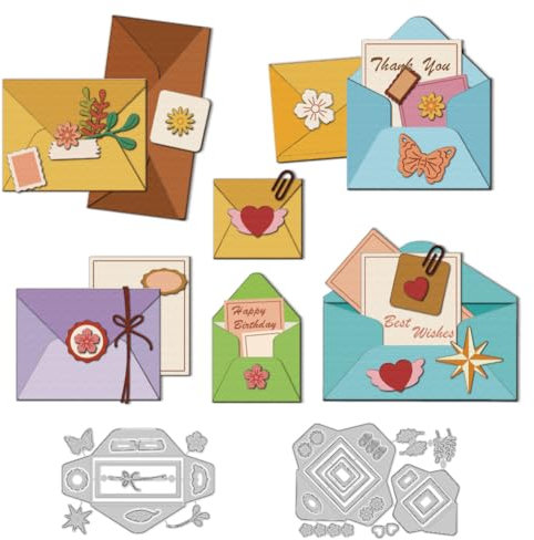 DELORIGIN Stanzformen Für Gefaltete Umschläge Kartenherstellung Stanzformen Aus Karbonstahl Stanzschablonen Scrapbooking Prägevorlage Zum Basteln Erstellen von Alben Einladungsdekor