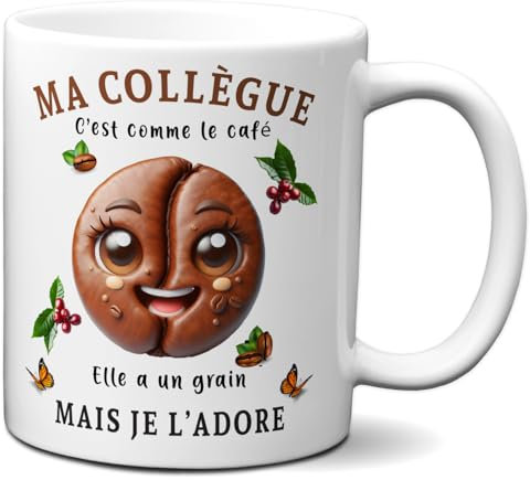 Tasse-Mug - Ma Collègue c'est comme le Café je l'Adore - Idée Cadeau Entreprise Amie Travail Nouveau Job