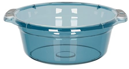 Lavabo rond en plastique – Plat portable pour légumes et fruits – Petit lavabo multifonction pour nettoyer le visage – Évier de cuisine d'intérieur et d'extérieur (taille L)