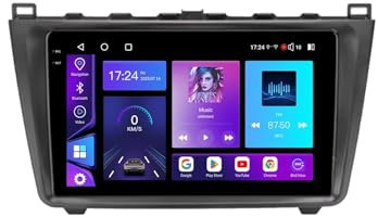 Android 13 2 DIN Pantalla Táctil Radio 9 Coche Pantalla para Mazda 6 GH 2007-2012 con Enlace Espejo/Navegación GPS/Radio FM/BT/Mandos Volante/Reproductor Multimedia(2+32G)