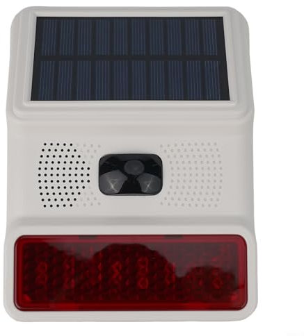 Niceminiwall Sirène solaire sans fil 433 MHz avec son et lumière - Haut-parleur d'extérieur - Sirène extérieure étanche - Détecteur de mouvement - Sans fil