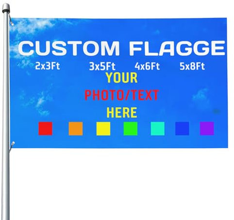 Custom Flag Various Sizes Personalize Flags Banners single-sided or double-sided Printing your own logos/designs/words/text for Indoor and Outdoor Decoration