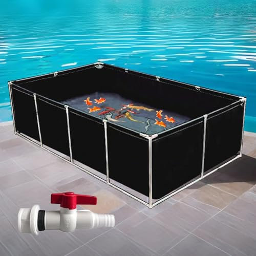 Poxvythb Piscina Fuori Terra Rettangolare,Piscina Fuori Terra,Montabile E Smontabile, Facile da Smontare E Riporre Stagionalmente/Nero/1 * 1 * 0.9m