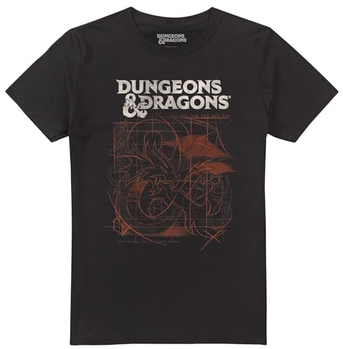 Dungeons & Dragons Unisex Dungeons & Dragons Sketch Unisex T Shirt, Black T-Shirt