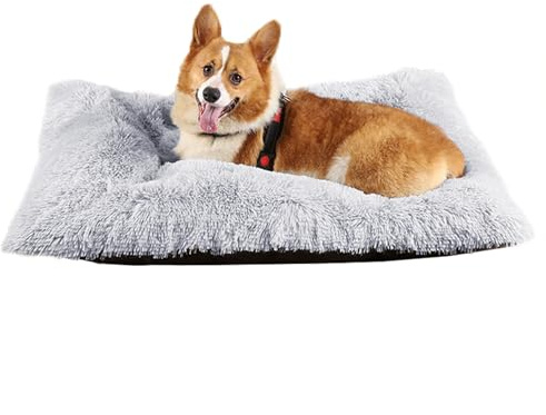 ADUODAO Beruhigende Hundebox-Matratze mit abnehmbarem, waschbarem Bezug, großes Hundebett, Haustier- und Katzenbett, flauschiges Anti-Angst-Welpen-Kissen mit rutschfester Unterseite (70 x 50 x 8 cm
