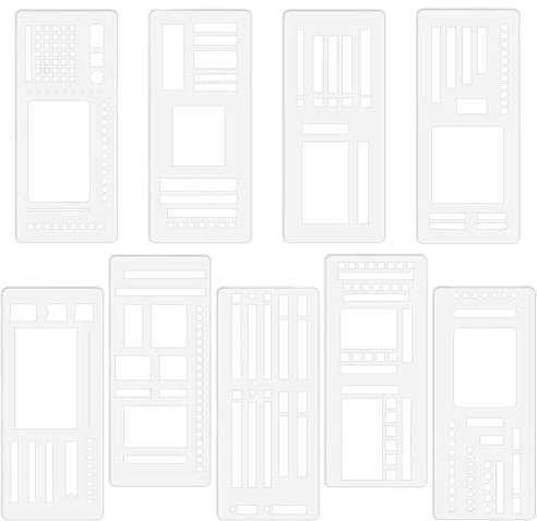 Jerhyun 9 Stück Bullet Journal Zubehör, Handmade Flexible Bullet Journal Schablonen für Tagesplaner, Notizbücher Tagebücher (Weiß)