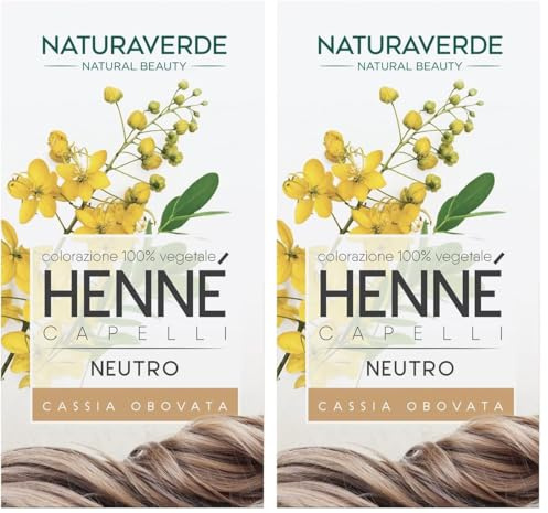 Naturaverde | Henné - Colore Neutro, Tinta per Capelli Senza Ammoniaca, Colorazione 100% Vegetale, Tubo Professionale da 100g (Confezione da 2)