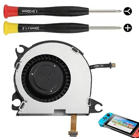 Ventilador Interno de Refrigeración Compatible para Switch HAC-001 2017, Ventilador CPU con Disipador de Calor y Destornilladores Y00 Tri-wing y PH00, Contra el Sobrecalentamiento