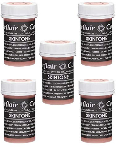Sugarflair Pink Honey Pastel Food Colouring Paste, Highly Concentrated for Use with Sugar Pastes, Buttercream, Royal Icing or Cake Mix, Subtle Colour Dye - 25g (Pack of 5)