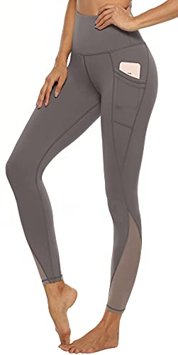 Persit Sport Leggings Damen, Sporthose Yogahose Laufhose Yoga Leggins Tights Sportleggins für Damen Grau-Size 38 (Herstellergröße M)