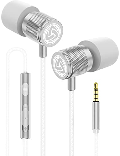 LUDOS Ultra Kopfhörer In Ear Ohrhörer mit Kabel und Mikrofon, Kristallklarer Klang, Ausgewogene Höhen und Tiefen, Neuer Memory Foam, Langlebiges Kabel, Bässe, Lautstärkeregelung, Earphones für Handy