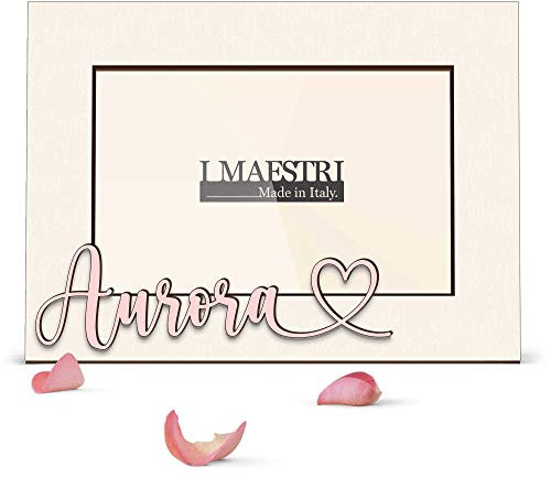 Cornice Portafoto Personalizzabile con Nome Bimbo o Bimba Dipinto a Mano in Rosa, Azzurro o Verde – Made in Italy